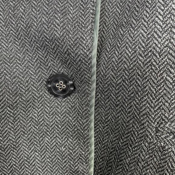 The Limited Green Gray Herringbone Tweed Classic Academia Blazer Jacket womens M - Picture 5 of 13